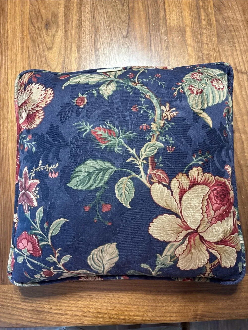 Waverly Blue Floral Decorative Throw Pillow - Classic Home Accent